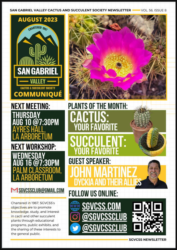 San Gabriel Valley Cactus And Succulent Society